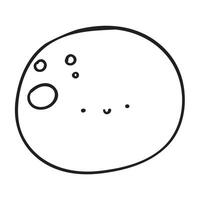 Cute moon. Outline design. illustration on white background. vector