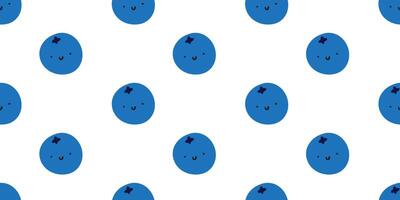 Blueberry. Cute character. Seamless pattern on white background. illustration. vector