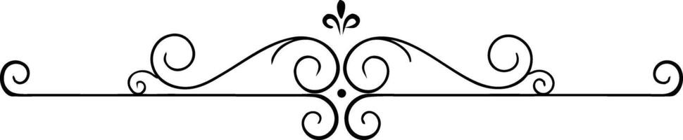 Elegant Black Divider with FleurdeLis for Classic Decorative Layouts vector