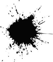 Black Ink Splatter with Droplets on White Background for Grunge Effect vector
