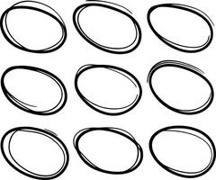 Hand Drawn Oval Shape Collection in Minimal Style for Decorative Uses vector