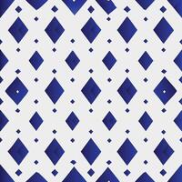 Blue Diamond Seamless Pattern with Rhombus Shapes on White Background vector