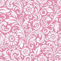 White Floral Vine Pattern on Soft Pink Background for Elegant Design vector