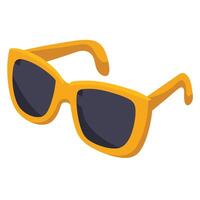 Stylish Yellow Sunglasses Resting on White Background Summer Vibes and Sunny Day Fashion Accessory - Professional digital artwork with vibrant colors and detailed composition vector