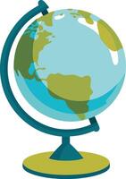 Serene Desk Globe A Colorful World Map Illustration for Education, Travel, and Exploration - Professional digital artwork with vibrant colors and detailed composition vector