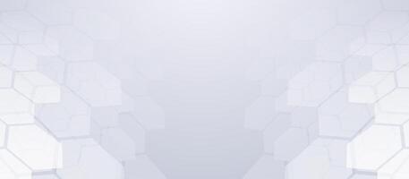 Abstract white geometric hexagon shape technology digital hi tech concept background vector