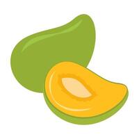 Flat illustration of various tropical and exotic fruits on white background. vector