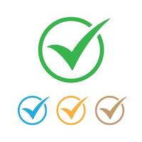 Colorful check mark icon isolated flat design. vector
