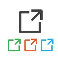External link icon isolated flat design. vector