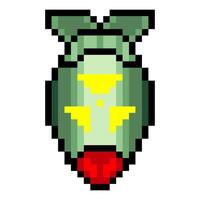 Nuclear bomb weapon in pixel art style vector