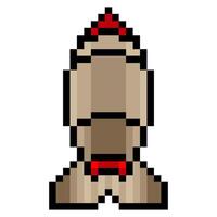 Nuclear bomb missile in pixel art style vector