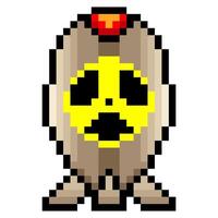 Atomic bomb in pixel art style vector