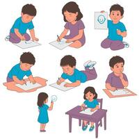 Children drawing and expressing creativity vector