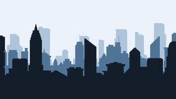 Landscape silhouette of city Scenic in the morning. Panoramic cityscape with sunrise and clear sky. Scenic skyline building in metropolis area vector