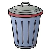 A trash can with a lid on it vector
