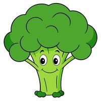 A cartoon broccoli character with a smile vector