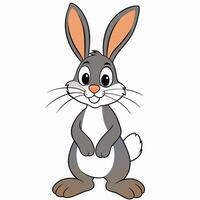 Cartoon rabbit standing with his arms crossed vector