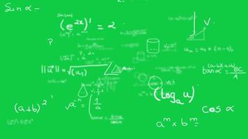 math equation handwriting calculation loop animation overlay effect isolated on green screen background video