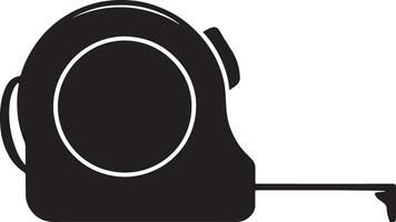 Simple black silhouette of a tape measure on a white background vector