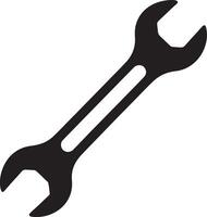 Black silhouette of an open ended wrench on a white background vector