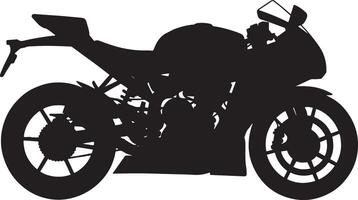 Sleek sport motorcycle side view silhouette for graphic design vector