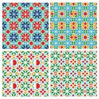 Set of Traditional Motif Bahrain Seamless Pattern vector