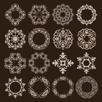 Ornate Iranian Style Mandala Elements Set vector