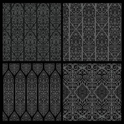 Ethnic Kalimantan Dayak Motif Seamless Background Collection