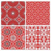 Bahrain traditional motifs seamless pattern set vector