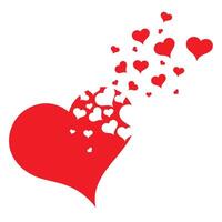 Symbol of broken red heart. vector