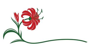 Symbol of the Red Garden Lily. vector