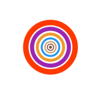 Colorful Concentric Circles Abstract Art Modern Rainbow Ring Target Design Vibrant Abstract Target Pattern png
