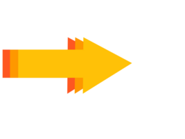 Dynamic Layered Orange Arrow Icon, Speedy Progress Indicator Graphic, Modern Directional Pointer png