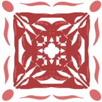 Symmetrical Red Abstract Floral Design Geometric Red Ornamental Pattern Bold Red Abstract Tile Motif png