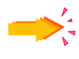 Vibrant Orange Arrow with Pop Art Effect, Dynamic Directional Symbol with Shine, Eye-Catching Progress Indicator png