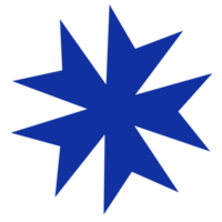 Abstract Blue Spiky Star Symbol - Modern Geometric Shape Dynamic Asterisk Graphic - Bold Blue Element Sharp Pointed Starburst Illustration png