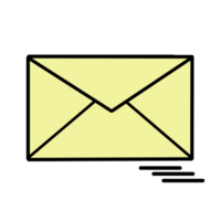Simple Yellow Envelope Icon, Email Communication Symbol, Modern Mail Message Graphic png