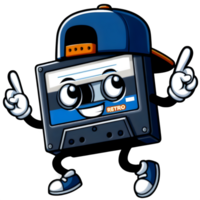 Retro dancing cassette tape png