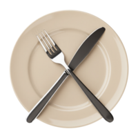 Concept of Dieting or Fasting with an Empty Plate. Cut Out, Clipping Path Isolated on Transparent Background. png