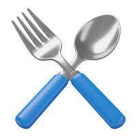 Crossed Fork and Spoon, A Symbol for Food, Dining, and Restaurants. Cut Out, Clipping Path Isolated on Transparent Background. png