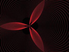 Red Spirals on Black Background vector