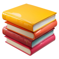 Stack of Colorful Books Illustration on Transparent Background stack four png