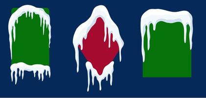 Customizable Snowy Banner Shapes Collection vector