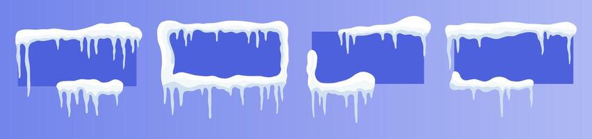 Versatile Snow-Capped Banners. Customizable rectangular Winter Ad Designs vector