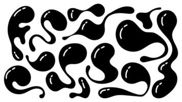 Irregular organic shapes creating a dynamic composition of blobs in black and white vector