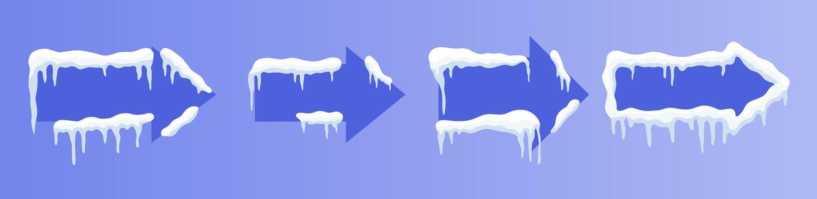 Versatile Snow-Capped Banners. Customizable arrow Winter Ad Designs