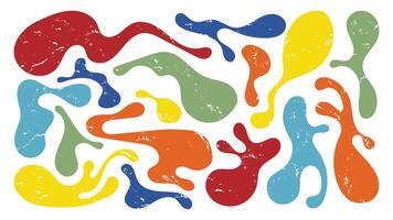 Colorful organic shapes create dynamic visual flow in a textured abstract design vector