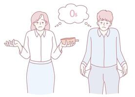 Confusion Over an Empty Bowl A Highly Relatable Situation That Many Can Understand and Laugh About vector