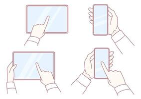 Touchscreen Interaction with Mobile Devices such as Smartphones and Tablets for Users vector