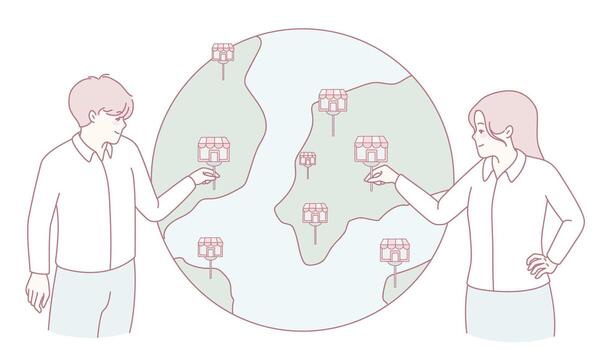 Fostering Global Collaboration to Drive Successful Property Development Projects Forward vector